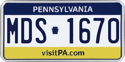 PA license plate MDS1670