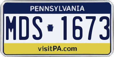 PA license plate MDS1673