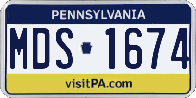 PA license plate MDS1674