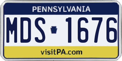 PA license plate MDS1676
