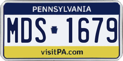 PA license plate MDS1679