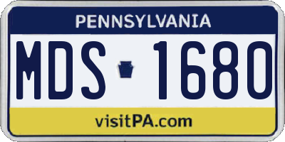 PA license plate MDS1680