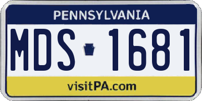 PA license plate MDS1681