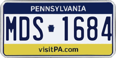 PA license plate MDS1684