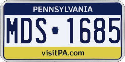 PA license plate MDS1685