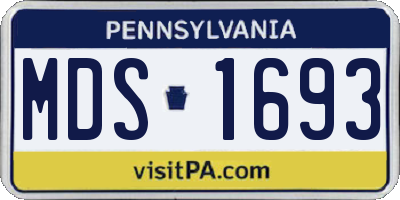 PA license plate MDS1693