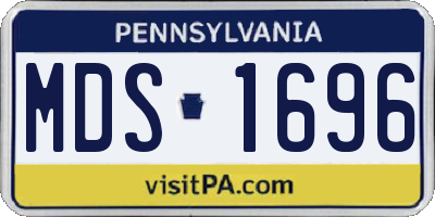 PA license plate MDS1696
