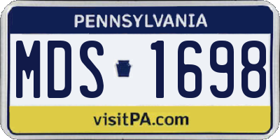 PA license plate MDS1698