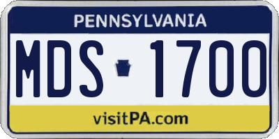 PA license plate MDS1700
