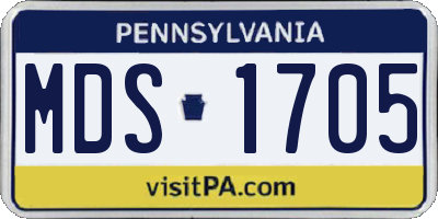 PA license plate MDS1705