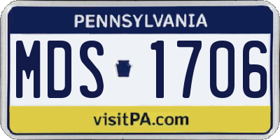 PA license plate MDS1706