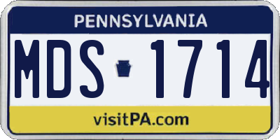 PA license plate MDS1714