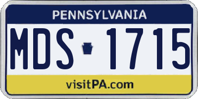 PA license plate MDS1715