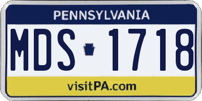 PA license plate MDS1718