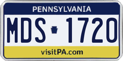 PA license plate MDS1720