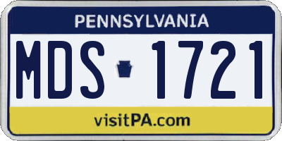 PA license plate MDS1721