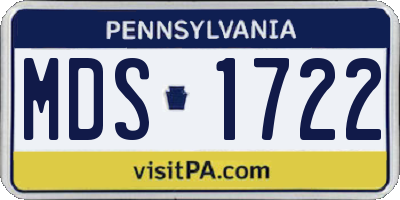 PA license plate MDS1722