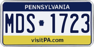 PA license plate MDS1723