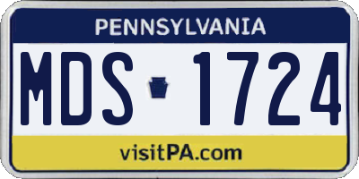 PA license plate MDS1724
