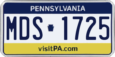 PA license plate MDS1725