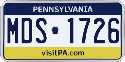 PA license plate MDS1726