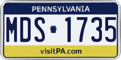 PA license plate MDS1735