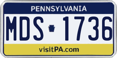 PA license plate MDS1736