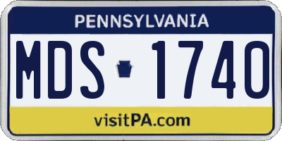 PA license plate MDS1740