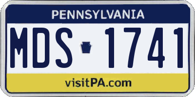 PA license plate MDS1741