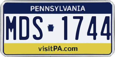 PA license plate MDS1744
