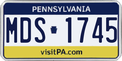 PA license plate MDS1745