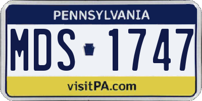 PA license plate MDS1747