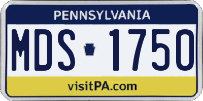 PA license plate MDS1750