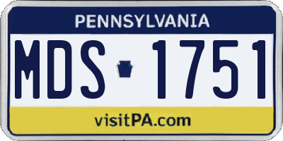 PA license plate MDS1751