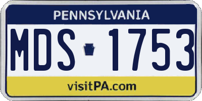 PA license plate MDS1753