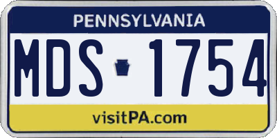 PA license plate MDS1754