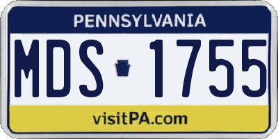 PA license plate MDS1755