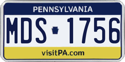 PA license plate MDS1756