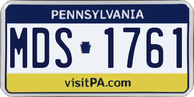 PA license plate MDS1761
