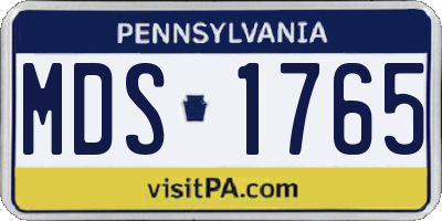 PA license plate MDS1765