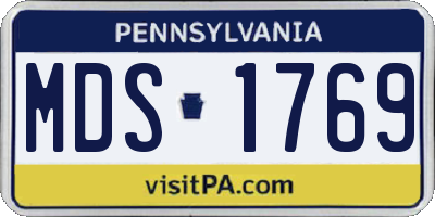 PA license plate MDS1769
