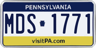 PA license plate MDS1771