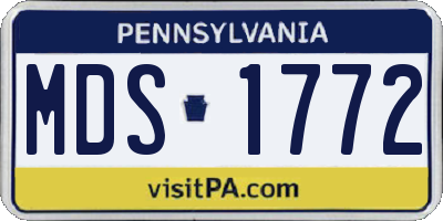 PA license plate MDS1772