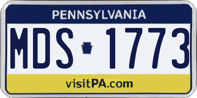PA license plate MDS1773