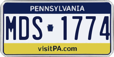 PA license plate MDS1774