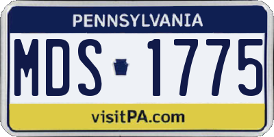PA license plate MDS1775