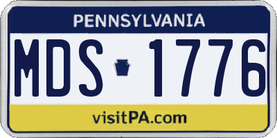 PA license plate MDS1776