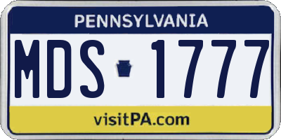 PA license plate MDS1777