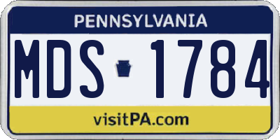 PA license plate MDS1784