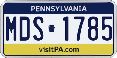 PA license plate MDS1785